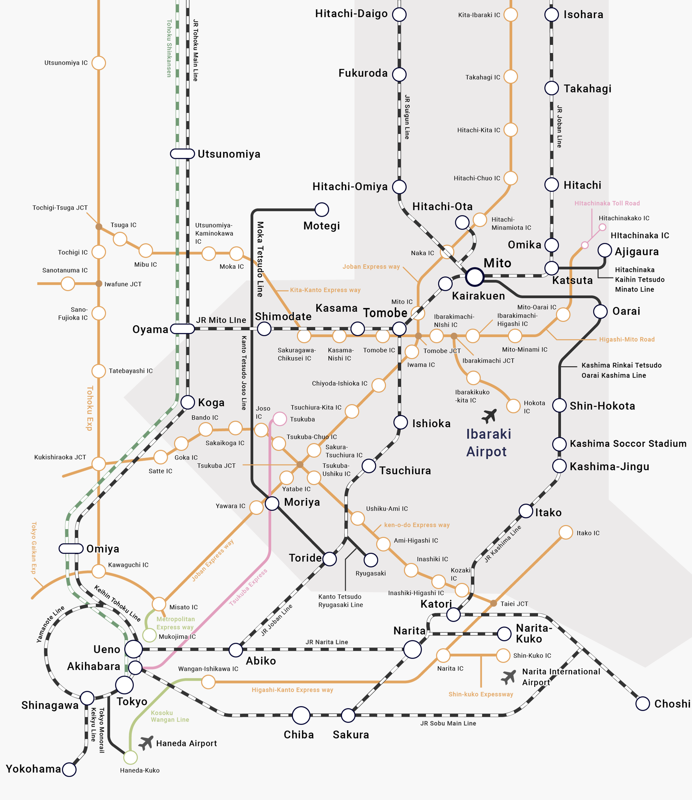 Ibaraki Prefecture route map